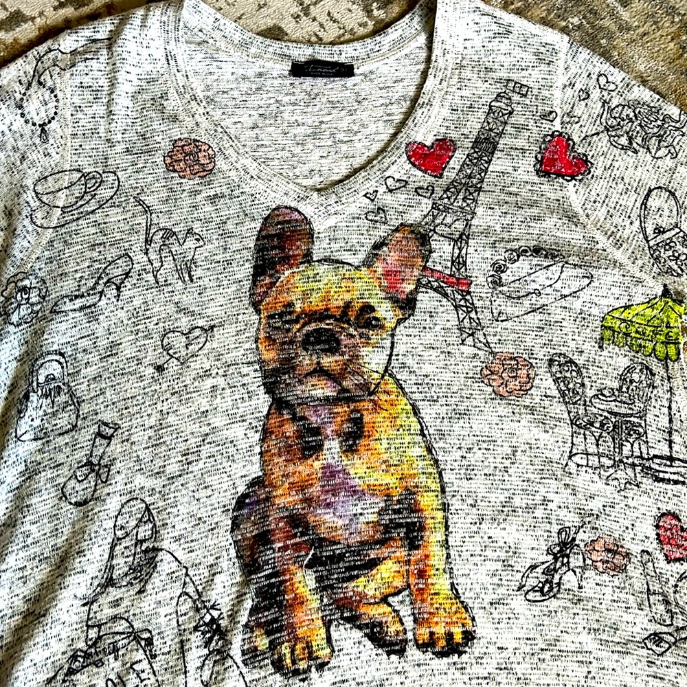 Beyond cute French bulldog tunic. Size large.